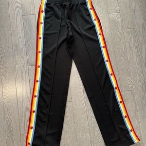 Black Pants with Colorful Side Stripes